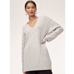 Aritzia Wilfred Devry Cable Knit Merino Wool Sweater